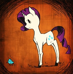 Size: 600x603 | Tagged: safe, artist:steveholt, rarity, g4, don't starve, female, gem, solo