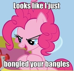 Size: 500x478 | Tagged: safe, pinkie pie, friendship is witchcraft, g4, female, image macro, jimmies, rustled my jimmies, solo