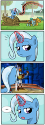 Size: 471x1300 | Tagged: safe, snails, snips, trixie, g4, crash bandicoot (series), crash bandicoot: warped, dr. nefarious tropy, exploitable meme, meh, meme, unimpressed trixie meme