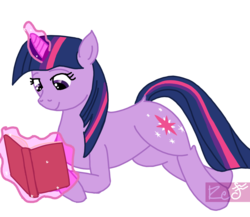 Size: 1500x1300 | Tagged: safe, artist:red note, twilight sparkle, g4, book, female, magic, prone, reading, simple background, solo, transparent, transparent background, wip