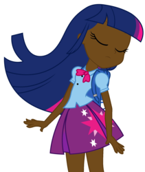 Size: 1382x1638 | Tagged: safe, edit, twilight sparkle, equestria girls, g4, my little pony equestria girls, dark skin, female, simple background, solo, transparent background