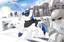 Size: 3000x2000 | Tagged: safe, artist:modernstormtrooper, shining armor, g4, crossover, crystal empire, snow goggles, snowtrooper, star wars, stormtrooper