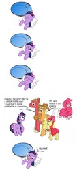 Size: 1340x2956 | Tagged: safe, artist:neustrasbourg, apple bloom, applejack, big macintosh, pinkie pie, twilight sparkle, alpaca, llama, pony, unicorn, g4, :3, :<, :p, alpacafied, annoyed, bed, comic, dream, eyes closed, frown, frustrated, it was all a dream, llamafied, misspelling, open mouth, raised hoof, simple background, sleeping, smiling, species swap, tongue out, wat, white background, wide eyes, window