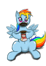 Size: 450x640 | Tagged: safe, artist:jollyware, rainbow dash, g4, belly button, eating, female, ice cream, solo