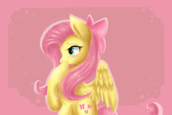 Size: 1500x1000 | Tagged: safe, artist:symphonicnights, fluttershy, g4, bow, female, solo