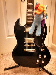 Size: 2448x3264 | Tagged: safe, artist:carb0nbrony, rainbow dash, g4, guitar, irl, musical instrument, photo, plushie