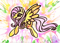 Size: 1280x923 | Tagged: dead source, safe, artist:irishthorns, fluttershy, g4, female, solo, traditional art