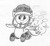 Size: 1183x1100 | Tagged: safe, artist:php87, oc, oc only, oc:wheely bopper, original species, wheelpone, apple, apple juice, baseball cap, can, cap, cider, drink driving, drinking, drinking hat, grayscale, hat, helmet, juice, looking at you, monochrome, sketch, soda, solo, straw, top gun, traditional art