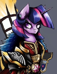 Size: 884x1140 | Tagged: safe, artist:europamaxima, twilight sparkle, g4, armor, female, solo, warhammer (game), warhammer 40k