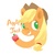 Size: 800x800 | Tagged: safe, artist:amy30535, applejack, g4, apple, female, obligatory apple, simple background, solo