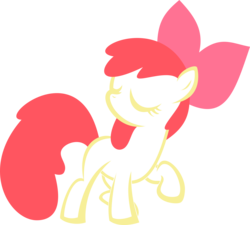 Size: 4626x4172 | Tagged: safe, artist:up1ter, apple bloom, earth pony, pony, g4, absurd resolution, blank flank, bow, eyes closed, female, filly, foal, hair bow, hooves, lineart, raised hoof, simple background, solo, transparent background