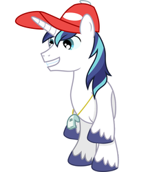 Size: 882x905 | Tagged: safe, edit, shining armor, pony, g4, armpony, bipedal, hat, male, simple background, solo, vector, white background