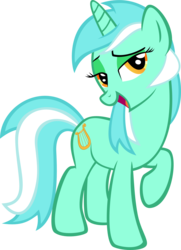 Size: 2130x2935 | Tagged: safe, artist:gohlanblack, lyra heartstrings, pony, unicorn, g4, bedroom eyes, female, looking at you, raised hoof, simple background, smiling, solo, trace, transparent background, vector