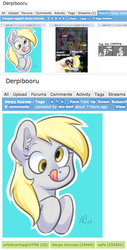 Size: 510x1007 | Tagged: safe, artist:comikazia, derpy hooves, pegasus, pony, derpibooru, g4, db tag get, derpimilestone, exploitable meme, female, get, mare, meta, tags