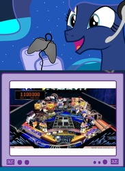 Size: 563x769 | Tagged: safe, princess luna, gamer luna, g4, exploitable meme, gamer meme, pinball, the twilight zone, tv meme