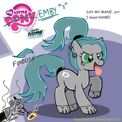 Size: 850x850 | Tagged: safe, artist:neoslashott, crossover, danny phantom, ember mclain, ponified