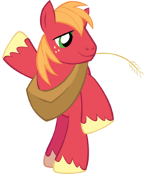 Size: 900x1082 | Tagged: safe, edit, big macintosh, earth pony, pony, g4, armpony, bipedal, male, simple background, solo, straw, transparent background, vector