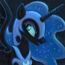 Size: 509x509 | Tagged: safe, artist:kenket, artist:spainfischer, nightmare moon, pony, g4, female, solo, traditional art