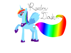 Size: 3488x2616 | Tagged: safe, artist:xxlemonpopxx, rainbow dash, alicorn, pony, g4, alicornified, female, mare, race swap, rainbowcorn, simple background, solo, transparent background