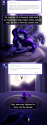 Size: 750x2000 | Tagged: safe, artist:zedrin, nightmare moon, princess celestia, princess luna, g4, ask, dreamwarden, helmet, tumblr