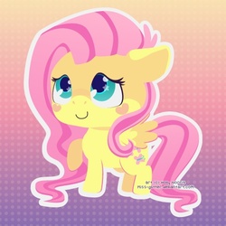 Size: 450x450 | Tagged: safe, artist:miss-glitter, fluttershy, g4, chibi, cute, female, solo