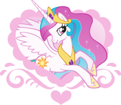 Size: 3215x2785 | Tagged: artist needed, safe, princess celestia, pony, g4, female, heart, mare, pretty princess, simple background, solo, transparent background, vector