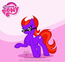 Size: 1290x1238 | Tagged: safe, artist:twisted-persona, earth pony, pony, danny phantom, female, mare, penelope spectra, ponified, raised hoof, solo, sunglasses