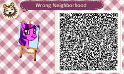 Size: 400x240 | Tagged: safe, twilight sparkle, g4, 3ds, animal crossing, qr code, twiface, wrong neighborhood