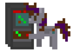 Size: 2000x1429 | Tagged: safe, artist:nerd-pony, oc, oc only, oc:four block, arcade, game, pixel art, simple background, solo, transparent background
