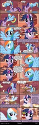 Size: 992x3150 | Tagged: safe, artist:skipsy, rainbow dash, twilight sparkle, comic:dawn of a new day, g4, bedroom eyes, blushing, comic, female, golden oaks library, lesbian, ship:twidash, shipping