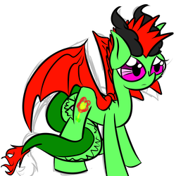 Size: 2048x2048 | Tagged: safe, artist:olympic tea bagger, oc, oc only, dracony, hybrid, awesome, female, needs more saturation, offspring, parent:fluttershy, parent:spike, parents:flutterspike, solo