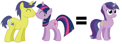 Size: 2096x752 | Tagged: safe, artist:luuandherdraws, comet tail, twilight sparkle, oc, oc:lightning star, g4, female, male, mama twilight, offspring, parent:comet tail, parent:twilight sparkle, parents:cometlight, ship:cometlight, shipping, straight