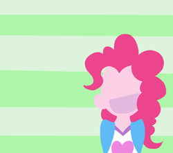 Size: 817x726 | Tagged: safe, artist:maareep, artist:typhwosion, pinkie pie, equestria girls, g4, :d, abstract background, female, lineless, minimalist, modern art, open mouth, solo, wallpaper