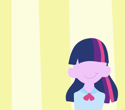 Size: 818x723 | Tagged: safe, artist:maareep, artist:typhwosion, twilight sparkle, equestria girls, g4, abstract background, female, lineless, minimalist, modern art, smiling, solo, wallpaper