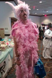 Size: 1728x2592 | Tagged: safe, artist:raakshii, oc, oc:fluffle puff, human, trotcon, trotcon 2013, convention, cosplay, irl, irl human, moustache, peter new, photo, poniver, wat, youtube