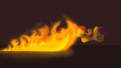 Size: 2560x1440 | Tagged: safe, artist:dtcx97, scootaloo, post-crusade, g4, female, fire, flying, solo, wallpaper