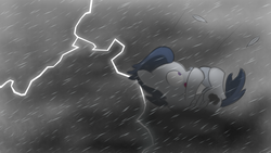Size: 2560x1440 | Tagged: safe, artist:dtcx97, rumble, pegasus, post-crusade, g4, cloud, cloudy, colt, foal, lightning, male, rain, solo, storm, thunderstorm, wallpaper, wind