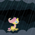 Size: 600x600 | Tagged: safe, artist:askloveletters, fluttershy, g4, cloud, cloudy, female, filly, rain, solo