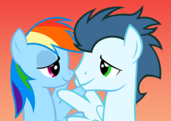 Size: 705x500 | Tagged: safe, artist:bobthelurker, rainbow dash, soarin', g4, female, male, ship:soarindash, shipping, straight