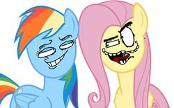 Size: 720x448 | Tagged: safe, edit, fluttershy, rainbow dash, g4