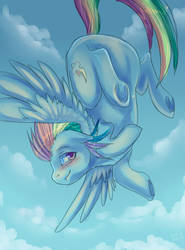 Size: 756x1024 | Tagged: dead source, safe, artist:php154, rainbow dash, g4, female, flying, solo