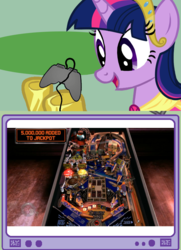 Size: 564x780 | Tagged: safe, twilight sparkle, alicorn, pony, g4, exploitable meme, female, gamer twi, mare, pinball, pun, the twilight zone, tv meme, twilight sparkle (alicorn)