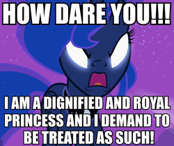 Size: 860x720 | Tagged: safe, princess luna, g4, all caps, angry, image macro, traditional royal canterlot voice
