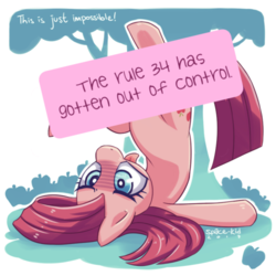 Size: 500x500 | Tagged: safe, artist:jopiter, edit, pinkie pie, earth pony, pony, g4, censored, female, implied porn, mare, pony confession, tongue out, tree