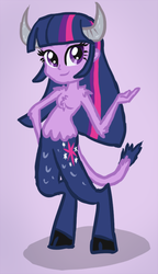 Size: 432x750 | Tagged: safe, artist:arrkhal, twilight sparkle, minotaur, equestria girls, g4, female, minotaurified, solo, species swap, wat, what has science done