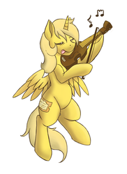 Size: 800x1100 | Tagged: safe, artist:pitchpatch, oc, oc only, oc:ticket, alicorn, pony, alicorn oc, bipedal, musical instrument, simple background, solo, violin