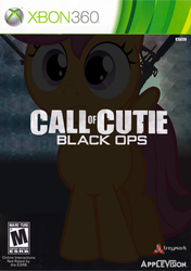 Size: 705x1000 | Tagged: safe, artist:nickyv917, scootaloo, pegasus, pony, g4, activision, call of duty, call of duty: black ops, esrb, female, filly, foal, game cover, m rating, parody, xbox 360