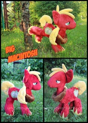 Size: 800x1118 | Tagged: artist needed, safe, big macintosh, earth pony, pony, g4, bucking, irl, male, multiple views, outdoors, photo, plushie, stallion