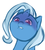 Size: 667x736 | Tagged: safe, artist:aisuroma, trixie, pony, unicorn, g4, female, lip bite, mare, reaction image, solo