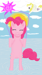 Size: 2518x4500 | Tagged: safe, pinkie pie, surprise, g4, invisible pink unicorn, religion